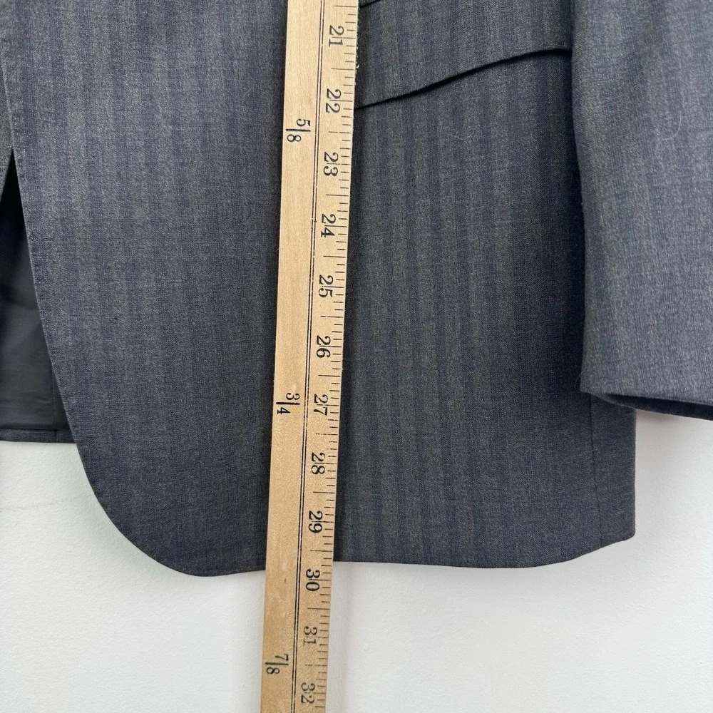 Z Zegna Sport Coat Mens 40R Gray Wool Shadow Stripe Blazer Made in Italy‎ Drop8